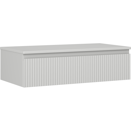 Mexen Rivel bathroom vanity unit 90 cm with countertop, 1 drawer, fluted, matte grey - 91A20-09023-1-BFC62