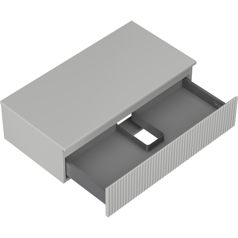Mexen Rivel 90 cm Unterschrank mit Waschtischplatte, 1 Schublade, geriffelt, grau matt - 91A20-09023-1-BFC62