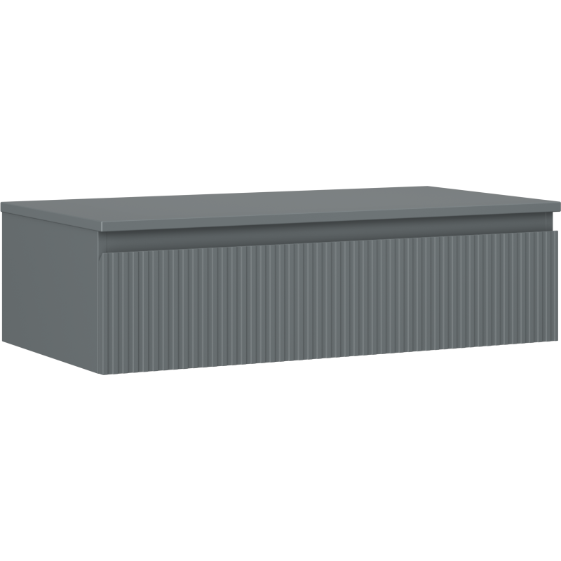 Mexen Rivel Badezimmerschrank 90 cm mit Arbeitsplatte, 1 Schublade, geriffelt, Graphit Matt - 91A20-09023-1-BFC66