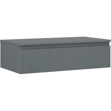 Mexen Rivel 90 cm Bathroom Cabinet with Countertop, 1 Drawer, Grooved, Matte Graphite - 91A20-09023-1-BFC66