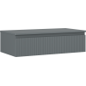 Mexen Rivel szafka łazienkowa podumywalkowa 90 cm z blatem, 1 szuflada, ryflowana , grafit mat - 91A20-09023-1-BFC66