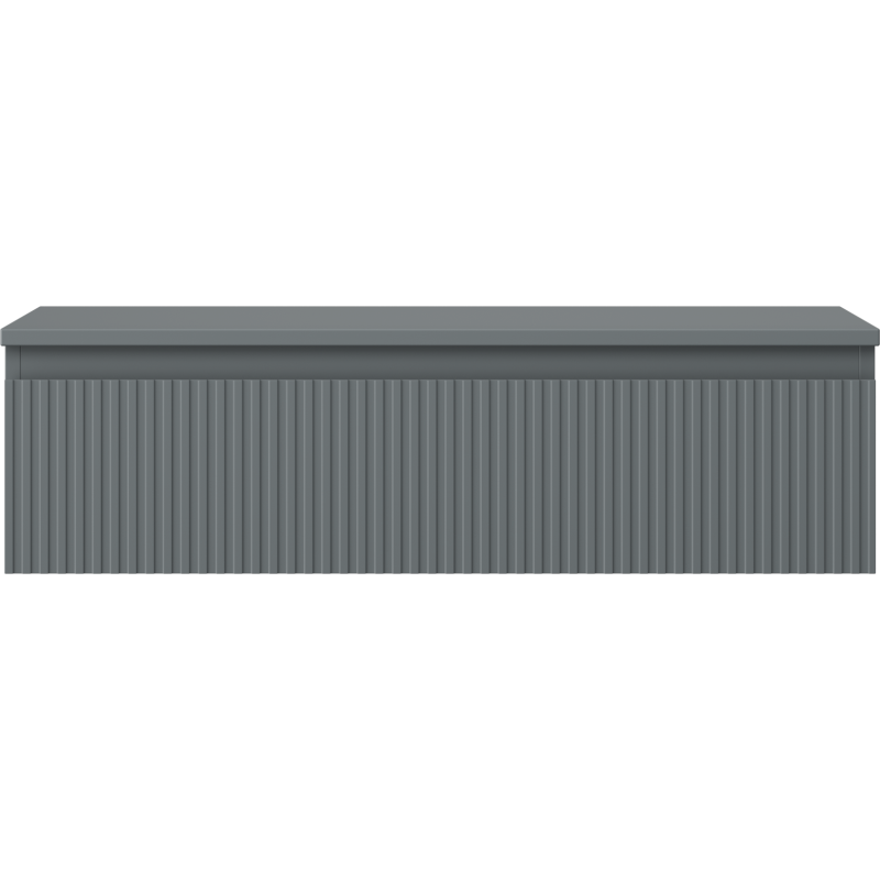 Mexen Rivel 90 cm Bathroom Cabinet with Countertop, 1 Drawer, Grooved, Matte Graphite - 91A20-09023-1-BFC66