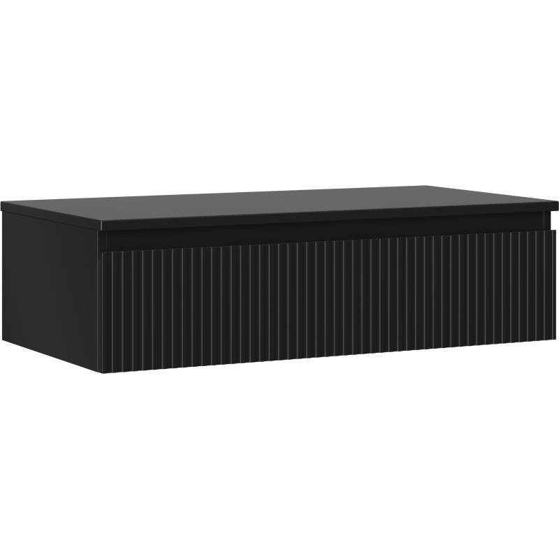 Mexen Rivel vannitoakapp valamu alune 90 cm, üks sahtel, sooneline, must matt - 91A20-09023-1-BFC71
