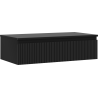 Mexen Rivel szafka łazienkowa podumywalkowa 90 cm z blatem, 1 szuflada, ryflowana , czarna mat - 91A20-09023-1-BFC71