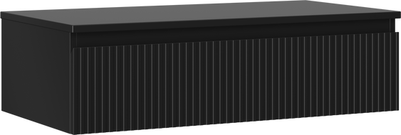 Mexen Rivel Badezimmerschrank für Waschbecken 90 cm mit Arbeitsplatte, 1 Schublade, gerillt, schwarz matt - 91A20-09023-1-BFC71