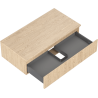 Mexen Rivel armario de baño bajo lavabo 90 cm con encimera, 1 cajón, ranurado, roble - 91A20-09023-1-BFC81