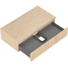 Mexen Rivel Badezimmerunterschrank 90 cm mit Arbeitsplatte, 1 Schublade, gerillt, Eiche - 91A20-09023-1-BFC81