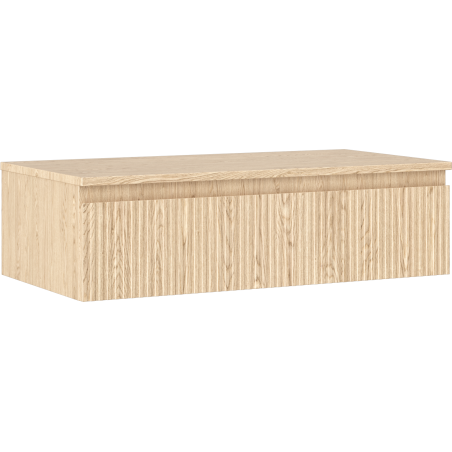 Mexen Rivel Badezimmerunterschrank 90 cm mit Arbeitsplatte, 1 Schublade, gerillt, Eiche - 91A20-09023-1-BFC81