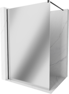 Mexen Kioto ścianka prysznicowa Walk-in 70 x 200 cm, lustro 8 mm, czarna - 800-070-101-70-50