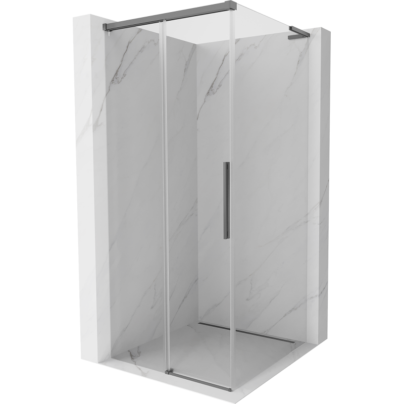 Mexen Rox L douchecabine schuifdeur 90 x 90 cm, transparant, gun metal - 8C2L-090-090-95-00