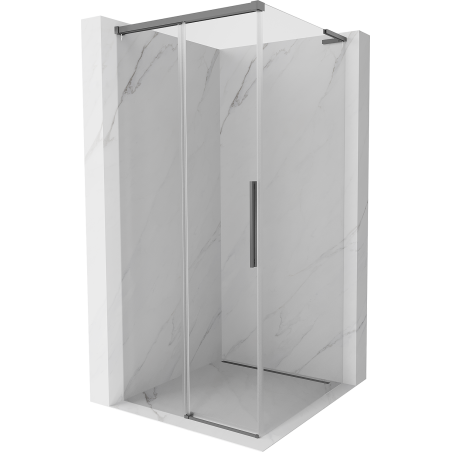 Mexen Rox L douchecabine schuifdeur 90 x 90 cm, transparant, gun metal - 8C2L-090-090-95-00