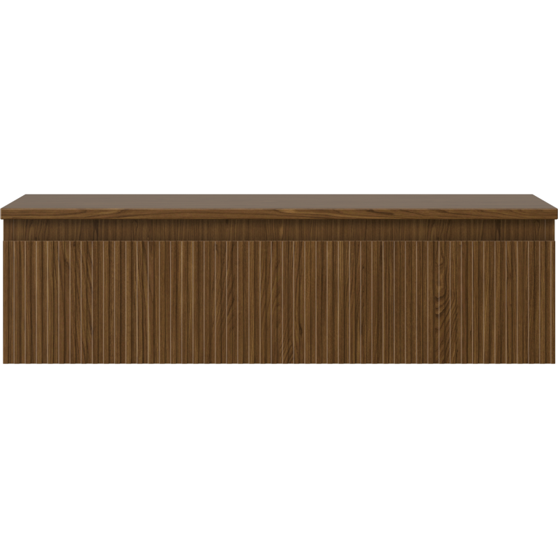 Mexen Rivel Badezimmerschrank 90 cm mit Arbeitsplatte, 1 Schublade, geriffelt, Nussbaum - 91A20-09023-1-BFC86