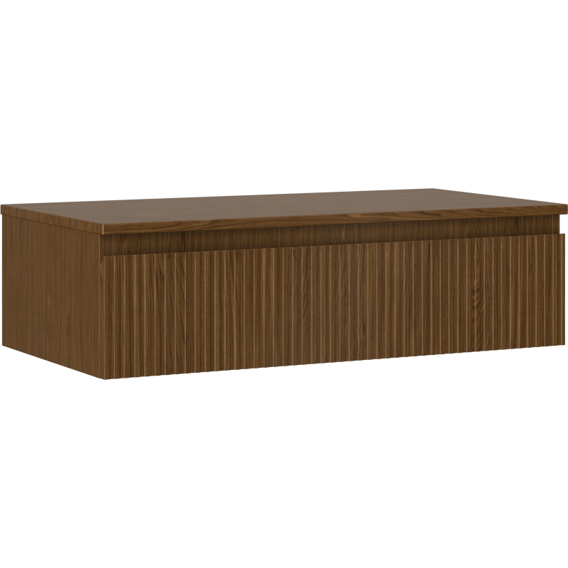 Mexen Rivel meuble de salle de bain sous-vasque 90 cm avec plateau, 1 tiroir, nervuré, noyer - 91A20-09023-1-BFC86