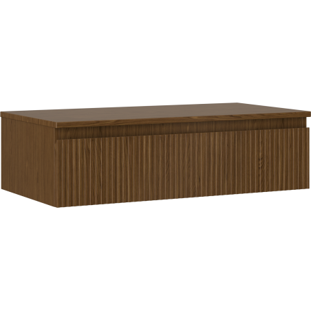 Mexen Rivel badkamerkastje voor wastafel 90 cm met blad, 1 lade, geribbeld, noten - 91A20-09023-1-BFC86