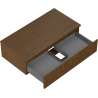 Mexen Rivel meuble de salle de bain sous-vasque 90 cm avec plateau, 1 tiroir, nervuré, noyer - 91A20-09023-1-BFC86