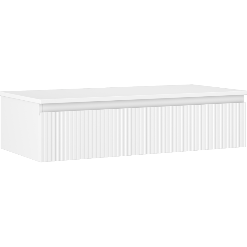 Mexen Rivel armadietto da bagno sotto-lavabo 100 cm con piano, 1 cassetto, scanalato, bianco opaco - 91A20-10023-1-BFC01