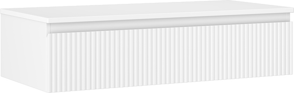 Mexen Rivel armadietto da bagno sotto-lavabo 100 cm con piano, 1 cassetto, scanalato, bianco opaco - 91A20-10023-1-BFC01