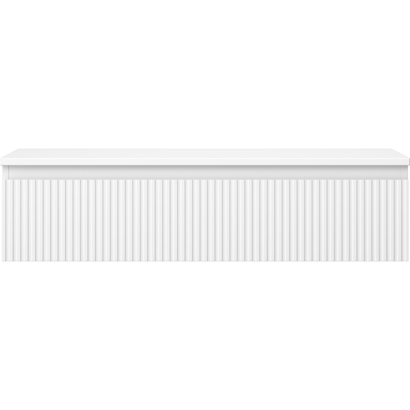 Mexen Rivel Badezimmerschrank unter dem Waschbecken 100 cm mit Arbeitsplatte, 1 Schublade, gerillt, mattweiß