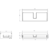 Mexen Rivel Badezimmerschrank 100 cm mit Platte, 1 Schublade, gerillt, weiß matt - 91A20-10023-1-BFC01