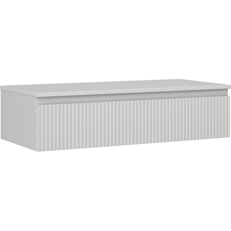 Mexen Rivel armario de baño bajo lavabo de 100 cm con encimera, 1 cajón, estriado, gris mate - 91A20-10023-1-BFC62