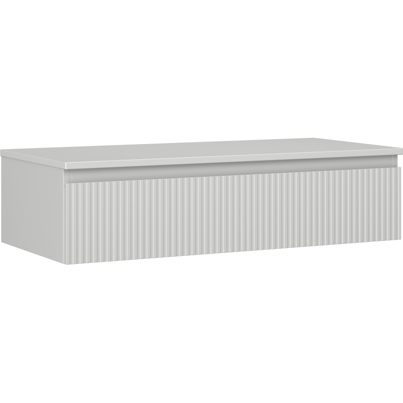 Mexen Rivel Badezimmerunterschrank 100 cm mit Arbeitsplatte, 1 Schublade, geriffelt, grau matt - 91A20-10023-1-BFC62