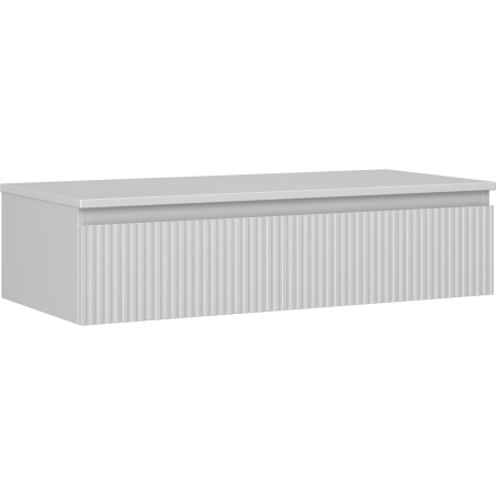 Mexen Rivel Badezimmerunterschrank 100 cm mit Arbeitsplatte, 1 Schublade, geriffelt, grau matt - 91A20-10023-1-BFC62