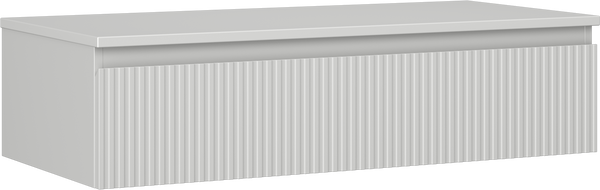 Mexen Rivel badkamerkastje onder de wastafel 100 cm met blad, 1 lade, gegroefd, grijs mat - 91A20-10023-1-BFC62