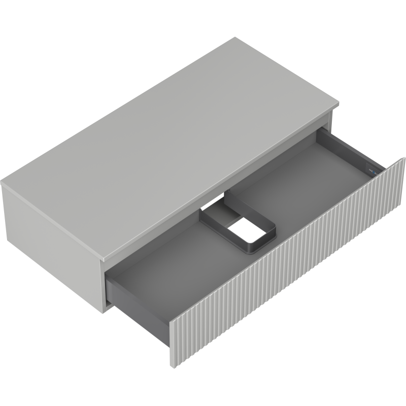 Mexen Rivel armadietto da bagno sotto lavabo 100 cm con piano, 1 cassetto, scanalato, grigio opaco - 91A20-10023-1-BFC62