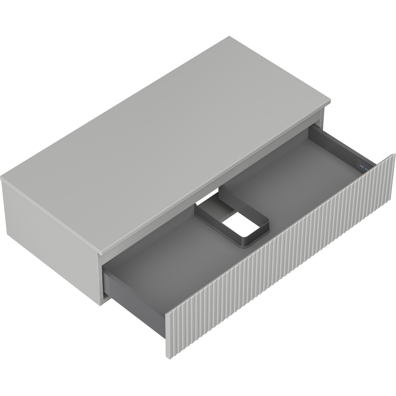 Mexen Rivel mueble de baño bajo lavabo 100 cm con encimera, 1 cajón, ranurado, gris mate - 91A20-10023-1-BFC62