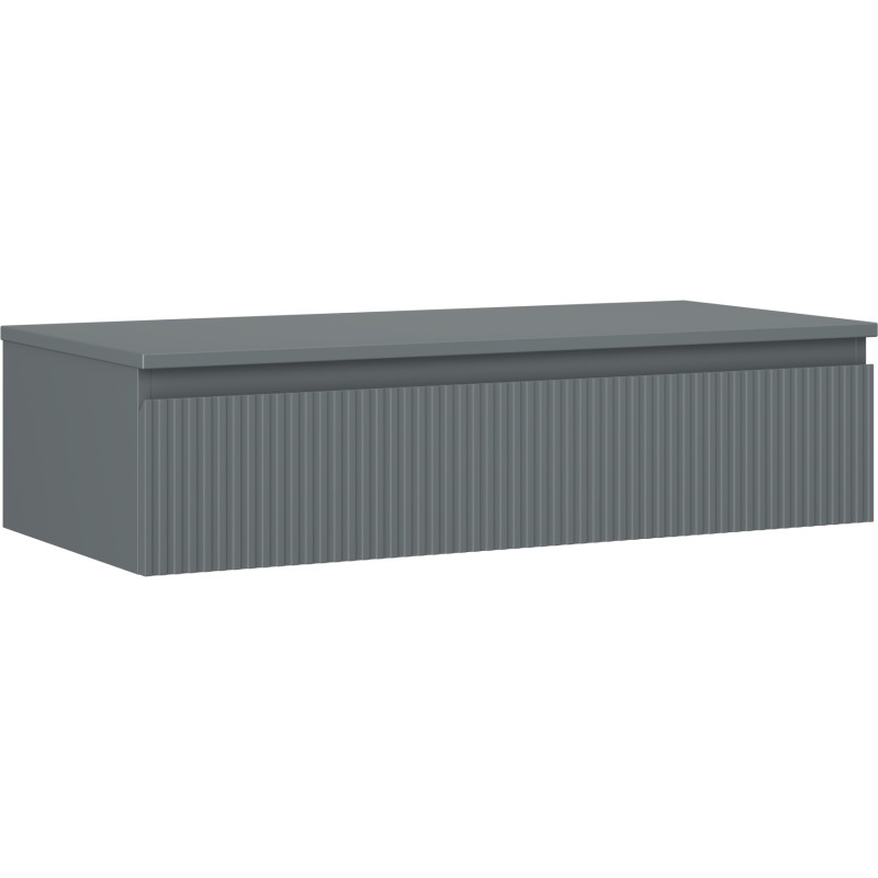 Mexen Rivel badkamerkast onder de wastafel 100 cm met blad, 1 lade, gegroefd, matte grafiet - 91A20-10023-1-BFC66