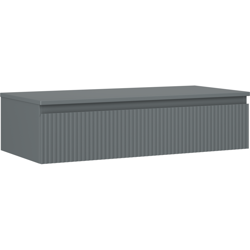 Mexen Rivel gabinete de baño debajo del lavabo de 100 cm con encimera, 1 cajón, acanalado, grafito mate - 91A20-10023-1-BFC66