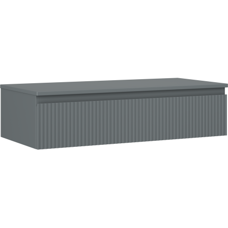 Mexen Rivel gabinete de baño debajo del lavabo de 100 cm con encimera, 1 cajón, acanalado, grafito mate - 91A20-10023-1-BFC66