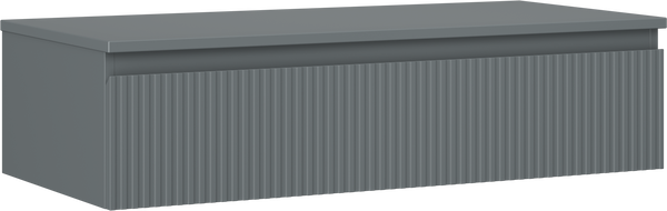 Mexen Rivel gabinete de baño debajo del lavabo de 100 cm con encimera, 1 cajón, acanalado, grafito mate - 91A20-10023-1-BFC66