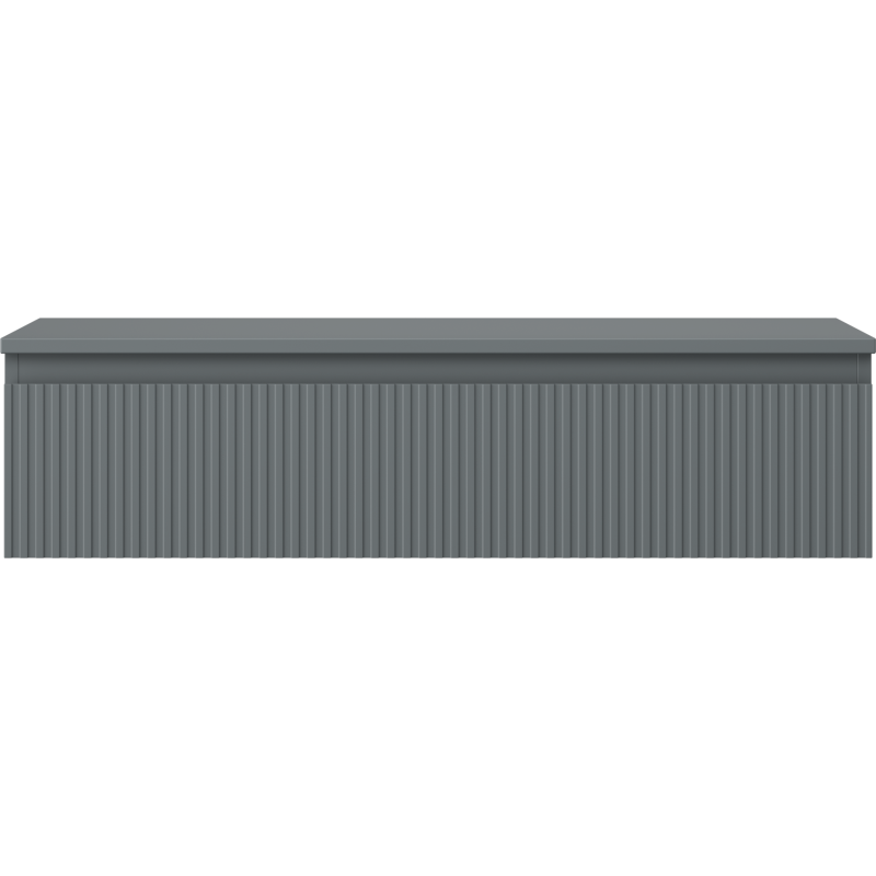 Mexen Rivel bathroom cabinet for under basin 100 cm with countertop, 1 drawer, grooved, matte graphite - 91A20-10023-1-BFC66