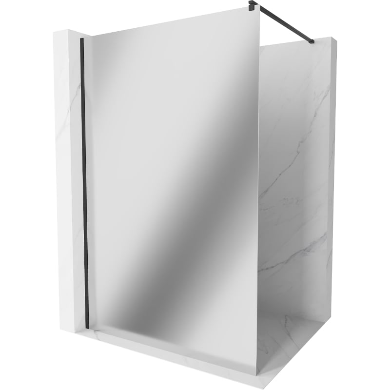 Mexen Kioto Walk-in Shower Wall 120 x 200 cm, Mirror 8 mm, Black - 800-120-101-70-50