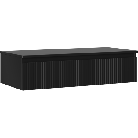 Mexen Rivel Badezimmerschrank 100 cm mit Waschtischplatte, 1 Schublade, geriffelt, schwarz matt - 91A20-10023-1-BFC71