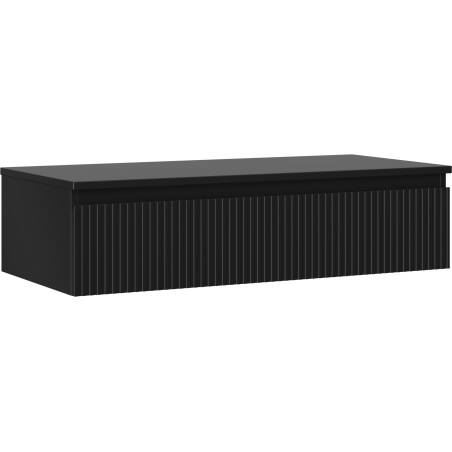 Mexen Rivel meuble de salle de bain sous-vasque 100 cm avec plateau, 1 tiroir, rainuré, noir mat - 91A20-10023-1-BFC71