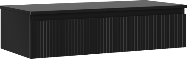 Mexen Rivel meuble de salle de bains sous lavabo 100 cm avec plateau, 1 tiroir, rainuré, noir mat - 91A20-10023-1-BFC71