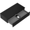 Mexen Rivel meuble de salle de bain sous-vasque 100 cm avec plateau, 1 tiroir, rainuré, noir mat - 91A20-10023-1-BFC71