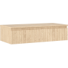 Mexen Rivel Badezimmerschrank 100 cm mit Waschbecken, 1 Schublade, geriffelt, Eiche - 91A20-10023-1-BFC81