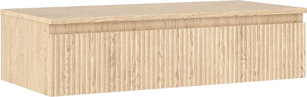 Mexen Rivel armario de baño bajo lavabo 100 cm con encimera, 1 cajón, estriado, roble - 91A20-10023-1-BFC81