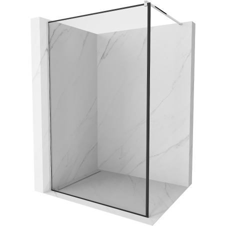 Mexen Kioto Duschwand Walk-in 60 x 200 cm, schwarzer Rahmen 8 mm, Chrom - 800-060-101-01-70
