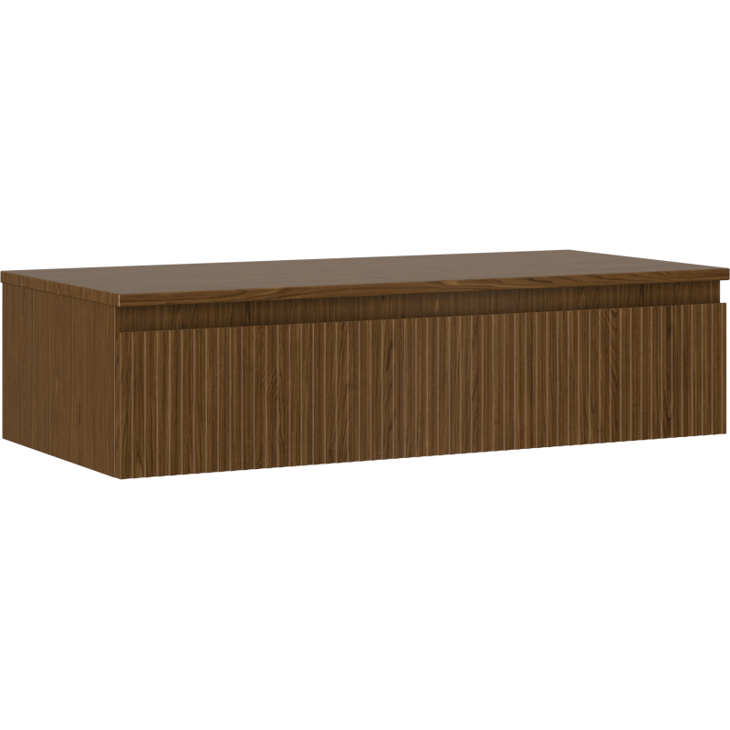 Mexen Rivel 100 cm Waschtischunterschrank mit Platte, 1 Schublade, gerillt, Nussbaum - 91A20-10023-1-BFC86