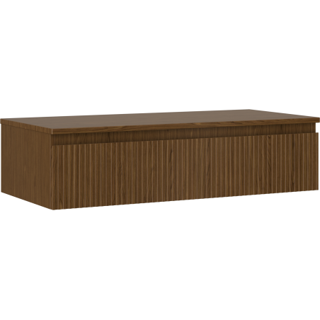 Mexen Rivel 100 cm Vanity Unit with Countertop, 1 Drawer, Grooved, Walnut - 91A20-10023-1-BFC86