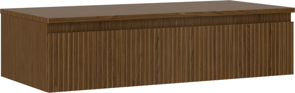 Mexen Rivel Badezimmerschrank für Waschbecken 100 cm mit Arbeitsplatte, 1 Schublade, geriffelt, Nuss - 91A20-10023-1-BFC86