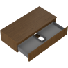 Mexen Rivel 100 cm Vanity Unit with Countertop, 1 Drawer, Grooved, Walnut - 91A20-10023-1-BFC86