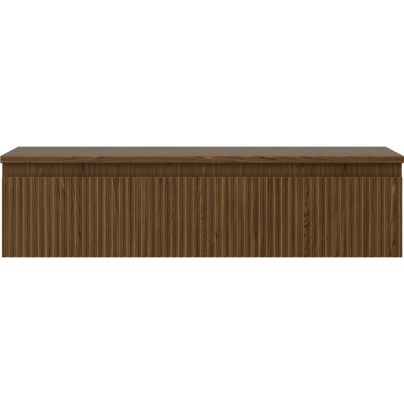 Mexen Rivel badkamerkastje onder de wastafel 100 cm met blad, 1 lade, gegroefd, walnoot - 91A20-10023-1-BFC86