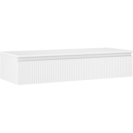 Mexen Rivel bathroom cabinet for washbasin 120 cm with countertop, 1 drawer, fluted, white matte - 91A20-12023-1-BFC01