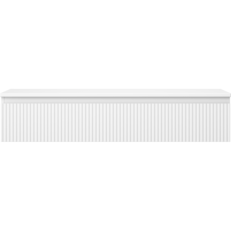 Mexen Rivel bathroom cabinet for washbasin 120 cm with countertop, 1 drawer, fluted, white matte - 91A20-12023-1-BFC01