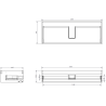 Mexen Rivel meuble de salle de bains sous-lavabo 120 cm avec plateau, 1 tiroir, rainuré, blanc mat - 91A20-12023-1-BFC01